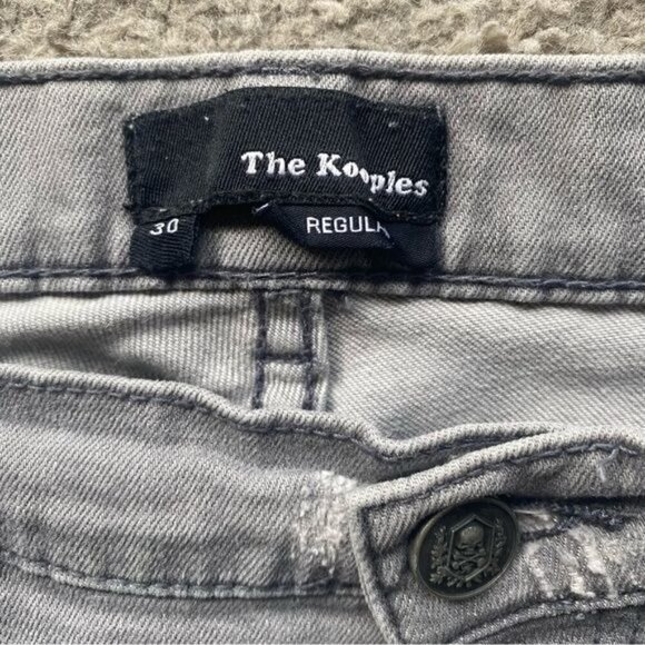 The Kooples Gray Distressed Button Fly Straight Leg Jeans 30 - Picture 10 of 11